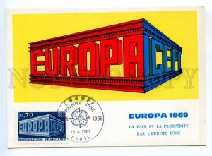 420051 FRANCE 1969 year EUROPA CEPT Council of Europe First Day maximum card