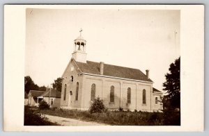 Milan Indiana RPPC St Charles Catholic Church c1908 Postcard C21