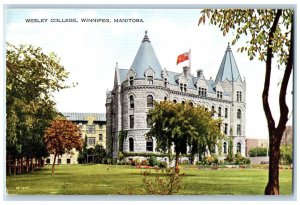 Winnipeg Manitoba Canada Postcard Wesley College Building c1950's Vintage