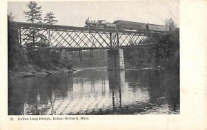 Indian Orchard Massachusetts Leap Train Bridge Antique Postcard KK1495