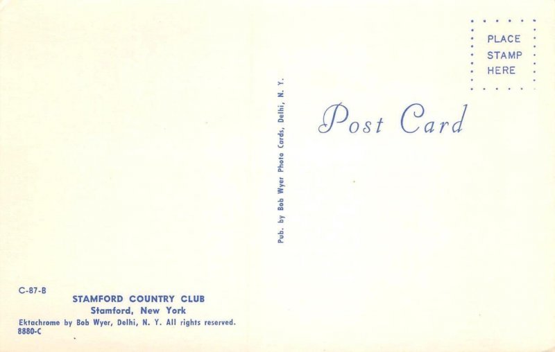 Stamford, New York STAMFORD COUNTRY CLUB Golf Course c1960s Vintage Postcard