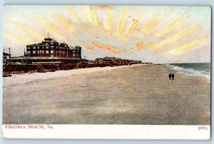 Virginia Beach Virginia Postcard Scenic View Sun Buildings 1905 Vintage Unposted