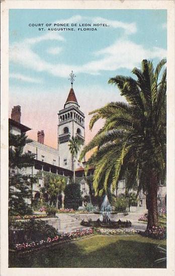 Florida Saint Augustine Court Of Ponce De Leon Hotel