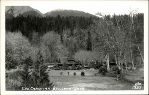 Quilcene WA Log Cabin Inn Ellis 1355 Real Photo Postcard