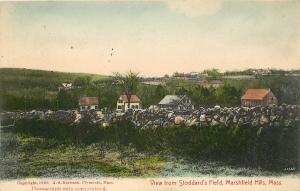 c1896 Hand-Colored Postcard; View from Stoddard's Field, Marshfield Hills MA