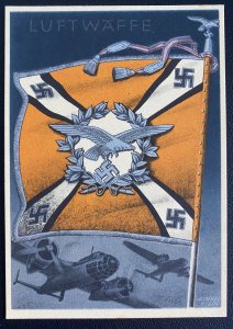 Mint WW 2 Germany Color Picture Postcard Our Wehrmacht Luftwaffe  flag