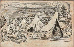 1914 MINT Douglas Isle of Man England Christmas Aliens POW Camp Postcard WW1