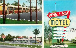 Postcard 1950s Montgomery Alabama Pine Lake Motel roadside occupation 24-6698