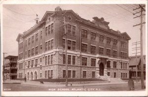 Real Photo Postcard High School in Atlantic City, New Jersey