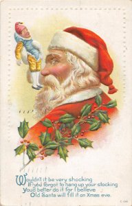 J24/ Santa Claus Christmas Postcard c1910 Jester Toy 137