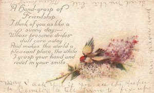 Vintage Postcard 1923 Hand-Grasp of Friendship I Think Of You As Like Sunny Day