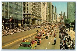 c1960s Shriners Parade On Michigan Boulevard Chicago Illinois Unposted Postcard