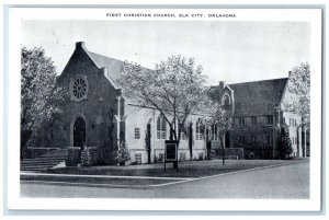 c1940 First Christian Church Chapel Exterior Elk City Oklahoma Vintage Postcard