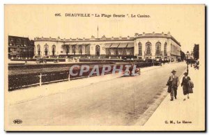 Old Postcard Deauville flowered Beach Casino