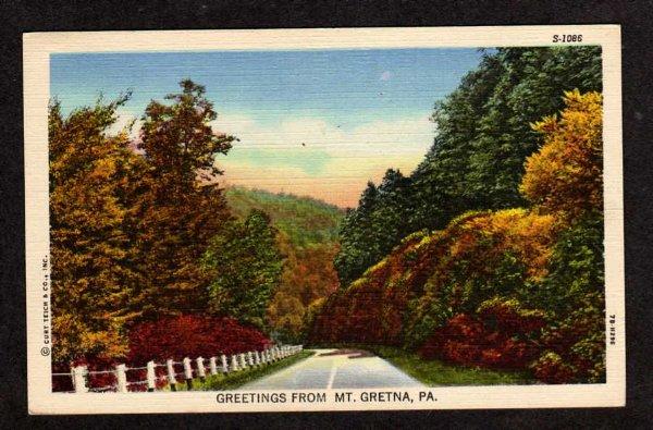 PA Greetings from MT GRETNA PENNSYLVANIA PENN Postcard