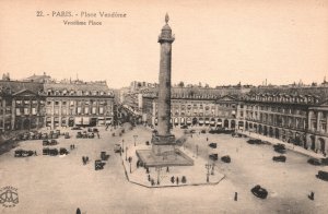 Vintage Postcard 1910's Vendome Place Place Louis-le-Grand Paris France FR