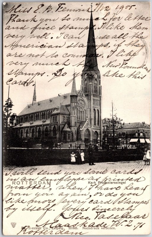 Rotterdam Kerk Provenierssingel Roman Catholic Church Netherlands Postcard
