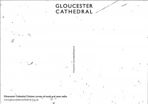 Gloucester Cathedral Cloister Postcard corner of south and west walks