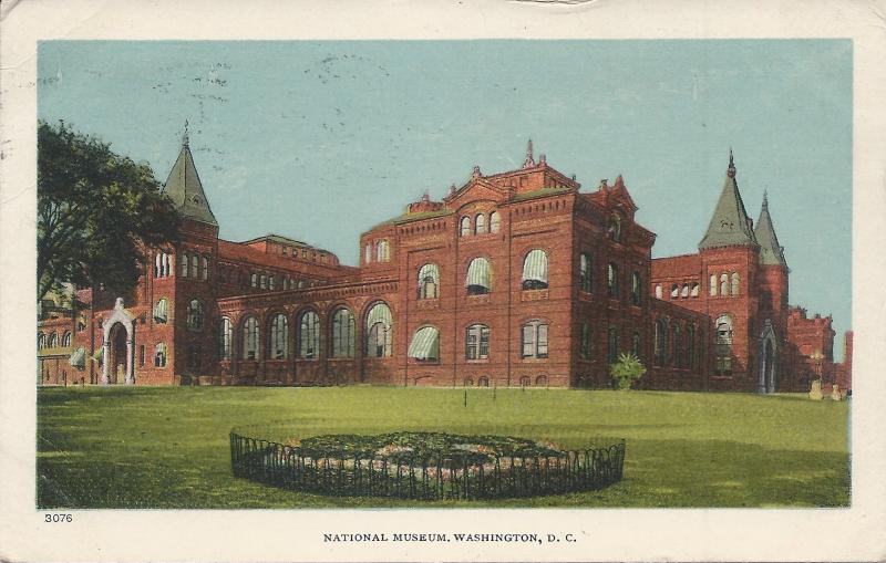 National Museum, Washington, D.C., early postcard, Used in 1908