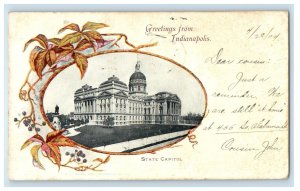 1904 State Capitol, Greetings from Indianapolis Indiana IN PMC Postcard 