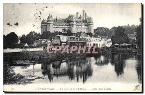 Old Postcard Pierrefonds Lake and Chateau