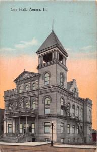 AURORA ILLINOIS CITY HALL~KROPP PUBLISHED POSTCARD 1914