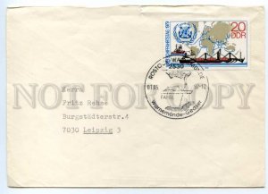 491367 1982 East Germany real posted ship Rostock Warnemunde ferry mail COVER