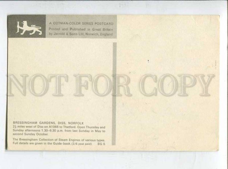 416228 UK NORFOLK Bressingham Gardens TRAINS Engine Old postcard