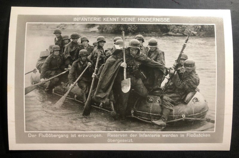 Mint Germany RPPC Postcard The infantry knows no obstacles River Crossing B