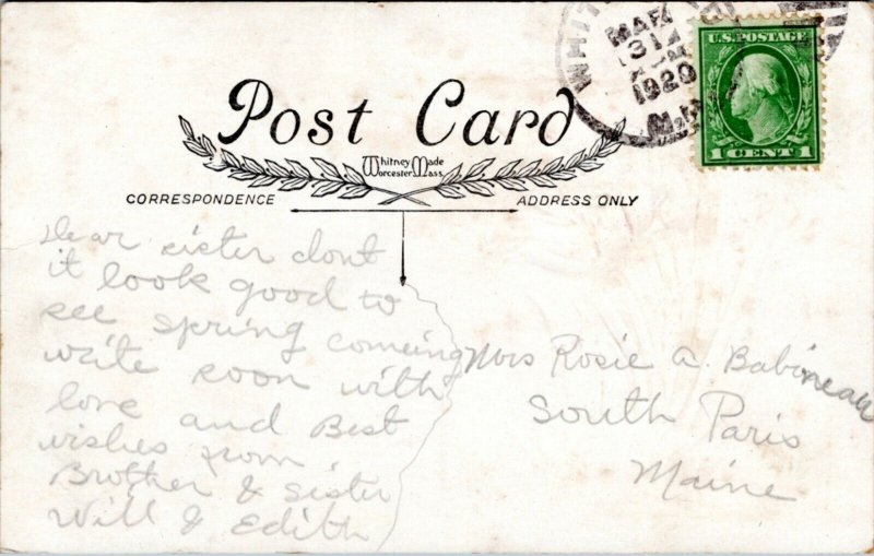 Postcard Easter Whitney Made Birds and Tulips