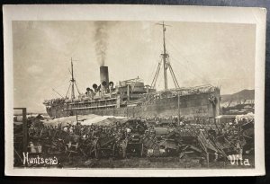 1919 Real Picture Postcard Czech Legion Ship at Dock SS Huntsend