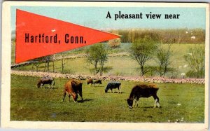 Postcard FARM SCENE Hartford Connecticut CT AL7744