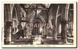 Veules Roses Old Postcard Interior of & # 39eglise