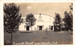 E43/ Lake Webster Indiana In Real Photo RPPC Postcard 1940 Epworth Forest