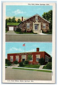 c1920's City Hall & Post Office Building Heber Springs Arkansas Vintage Postcard