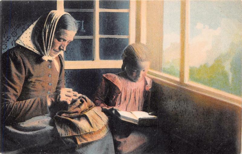 DRESDEN GERMANY PEASANTRY  TYPEN~WOMAN~YOUNG GIRL ~ CARL SCHMIDT POSTCARD 1903
