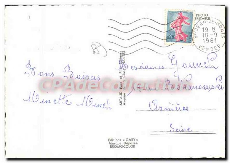 Postcard Old St Jean de Monts multiview