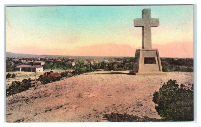 SANTA FE, New Mexico NM ~ Handcolored CROSS OF THE FRANCISCANS   Postcard
