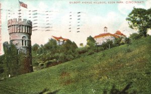 Vintage Postcard 1908 Gilbert Avenue Hillside Eden Park Cincinnati Oheo Kraemer