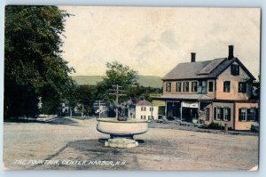 Center Harbor New Hampshire Postcard Fountain Exterior House Road c1908 Vintage