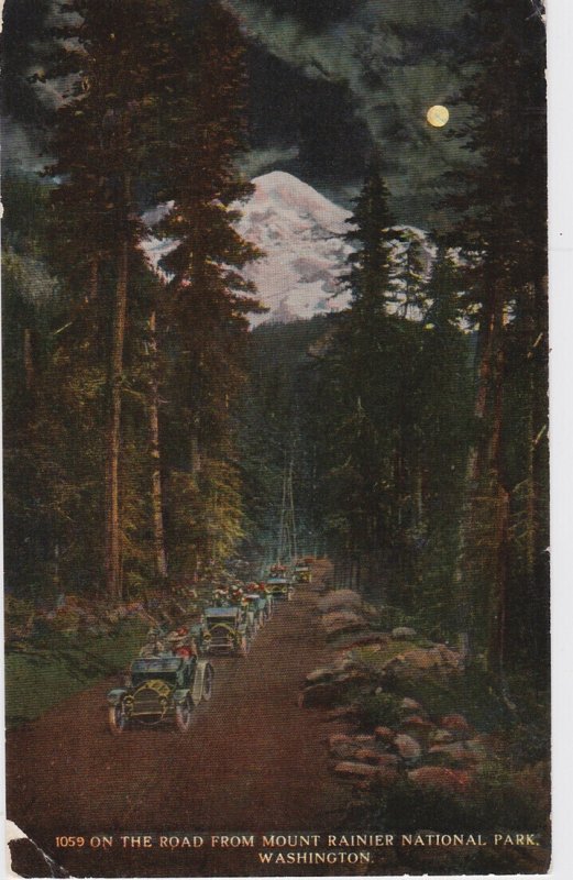 Washington Moonlight On The Road From Mount Rainier National Park 1917