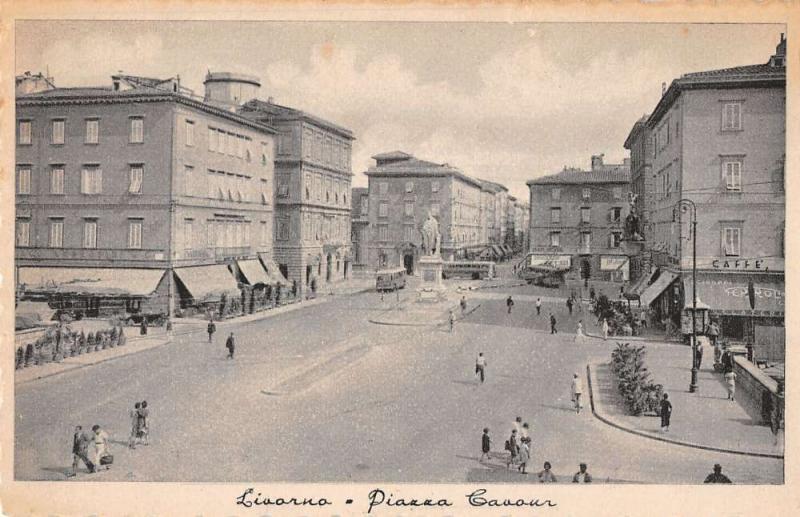 Livorno Tuscany Italy birds eye view town plaza business area antique pc Z21058