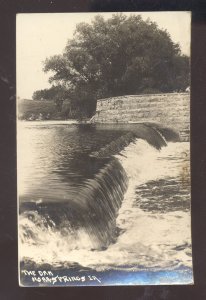 RPPC NORA SPRINGS IOWA THE DAM VINTAGE REAL PHOTO POSTCARD