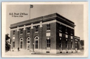 El Reno Oklahoma OK Postcard RPPC Photo US Post Office Building Street View 1927