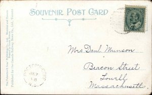 Liverpool Nova Scotia NS Lighthouse and Fort Point c1910 Vintage Postcard