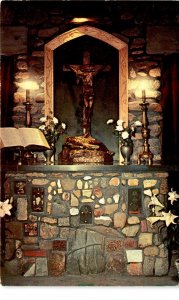 peaceful serene Chaplains Altar Cathedral of the Pines Rindge New Postcard