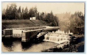 c1910's Yamhill Lafayette Locks River View Dayton Oregon OR RPPC Photo Postcard