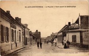 CPA VILLERS-BRETONNEUX - La Rue de la Gare avant sa destruction (295247)