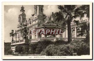 Monte Carlo Monaco Old Postcard Casino and terraces