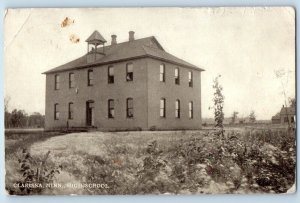 Clarissa Minnesota Postcard High School Exterior Building 1911 Vintage Antique